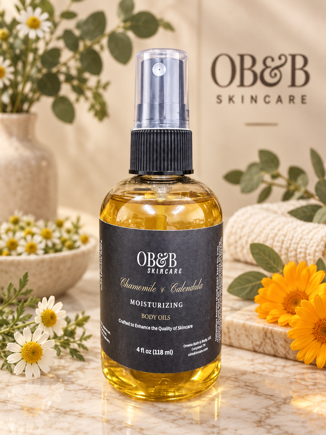 Chamomile & Calendula Body Oil - OB&B Skincare
