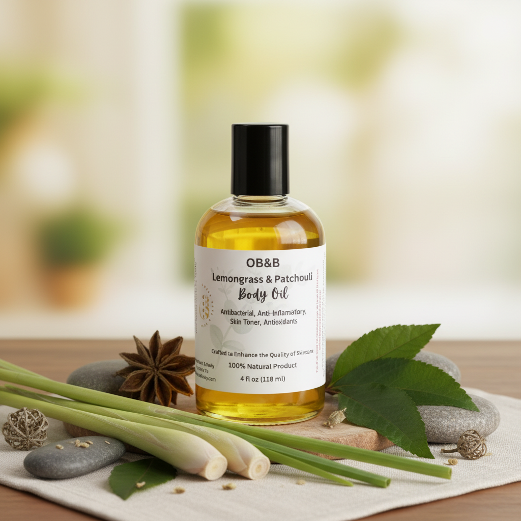 Enhanced Lemongrass & Patchouli Body Oil - Second Image