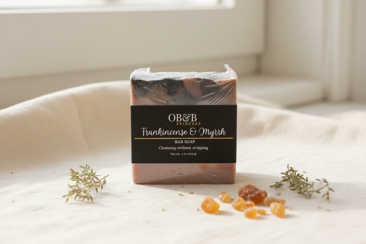 Frankincense & Myrrh - Single Soap Light Background