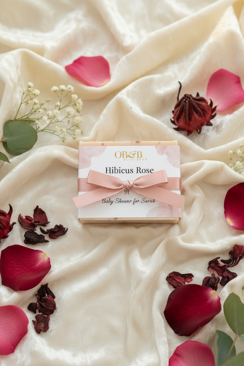 Hibiscus Rose Party Favor Label