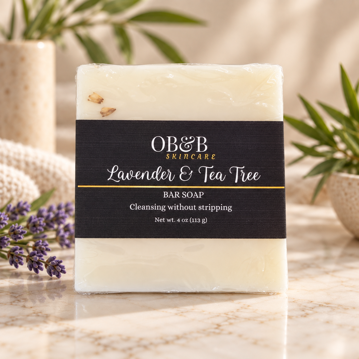 Lavender & Tea Tree Bar Soap - OB&B Skincare