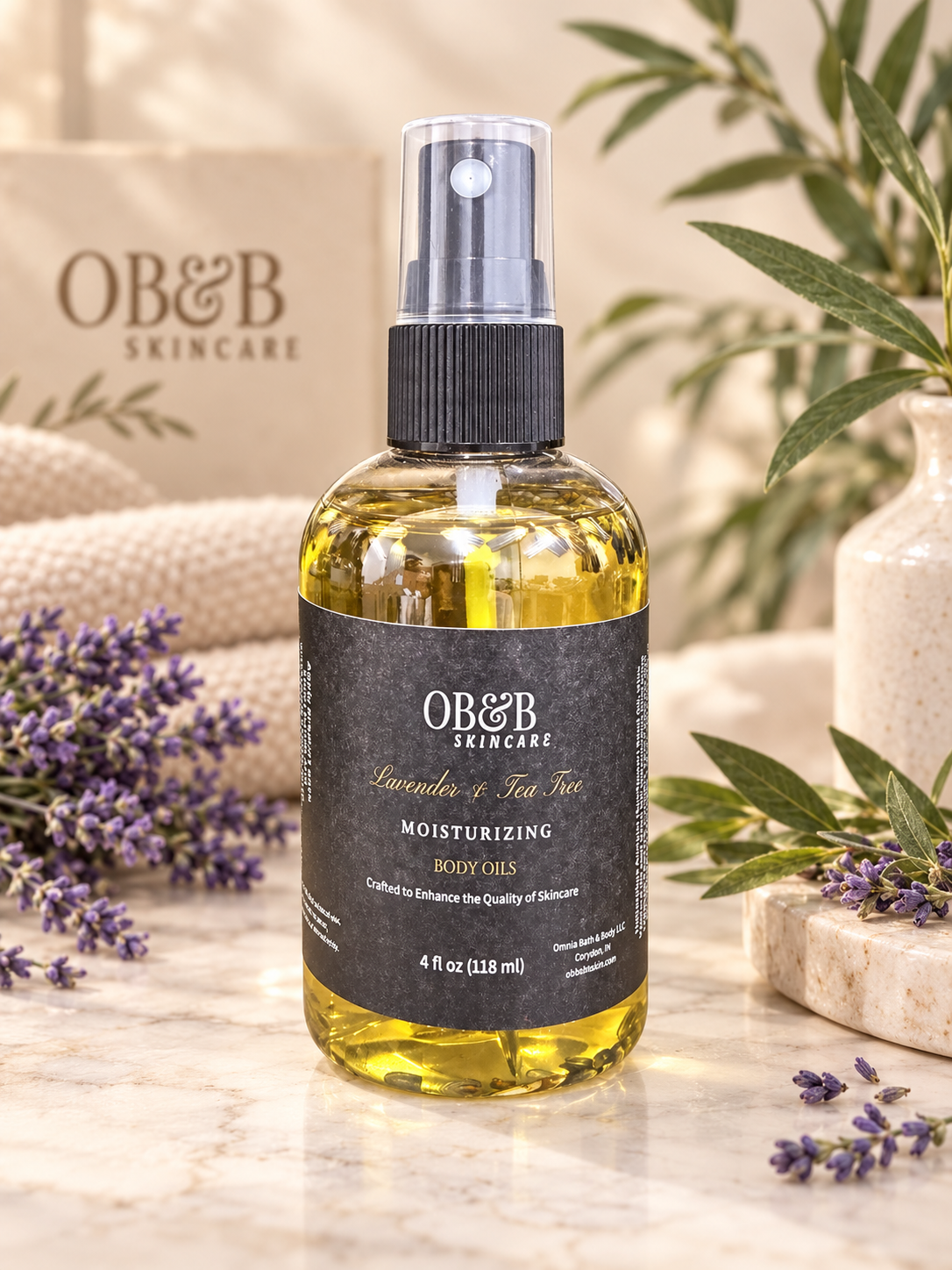 Lavender & Tea Tree Body Oil - OB&B Skincare
