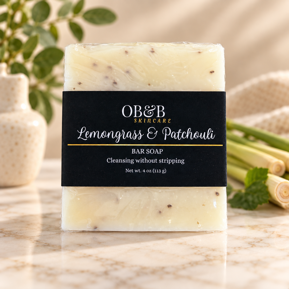 Lemongrass & Patchouli Bar Soap - OB&B Skincare
