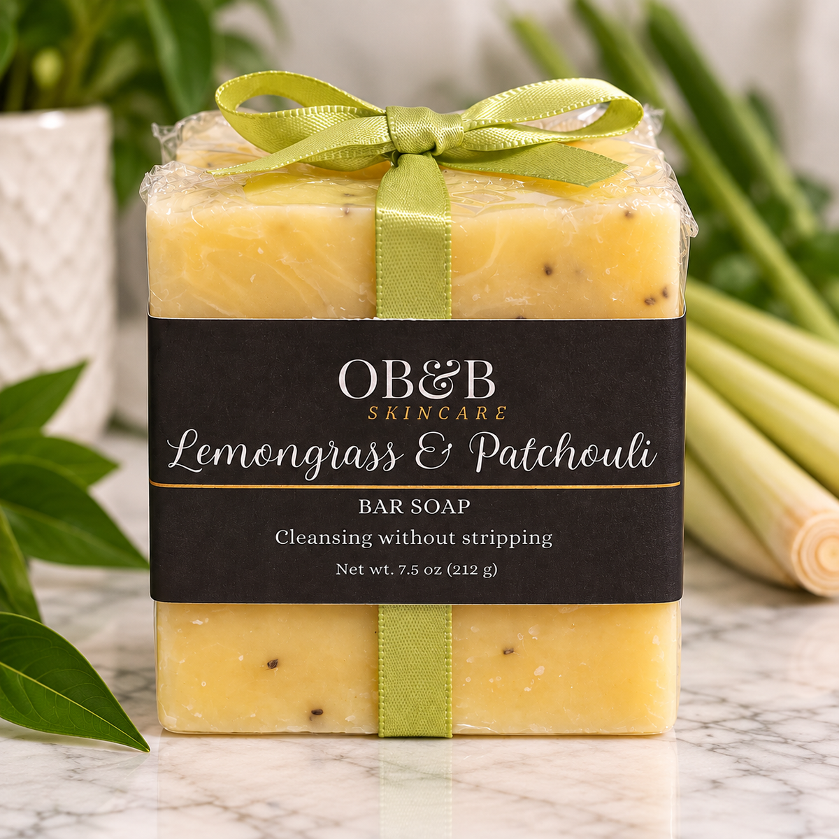 OB&B Lemongrass & Patchouli 2-Bar Soap Duo