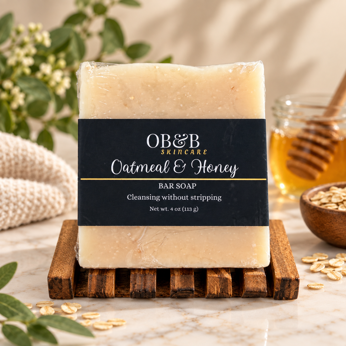 Oatmeal & Honey Bar Soap - OB&B Skincare