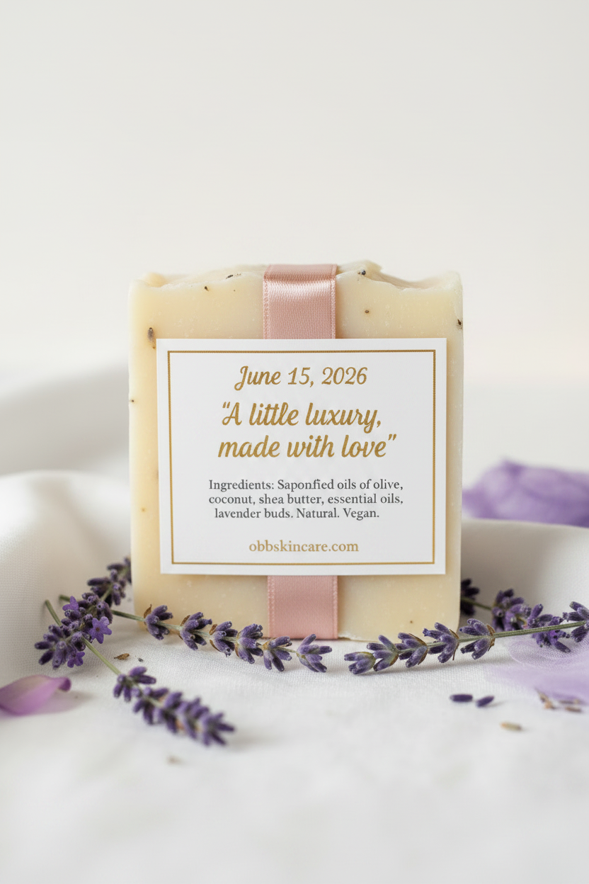 OB&B Skincare Party Favor Back Label Concept