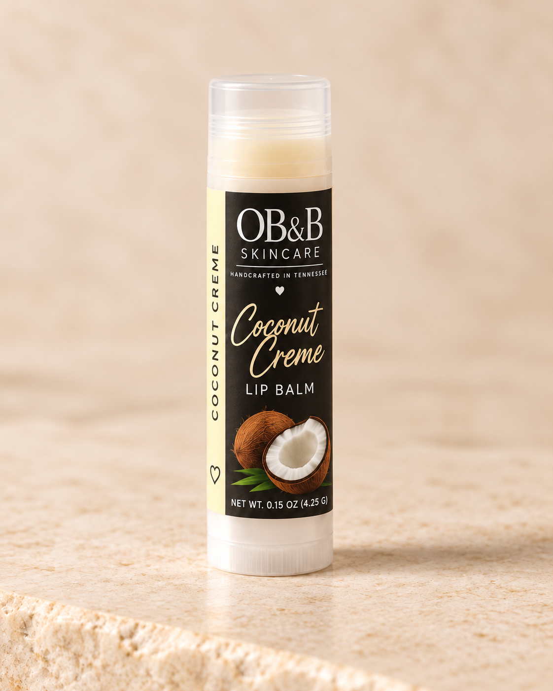OB&B Skincare Coconut Creme Lip Balm, 0.15 oz