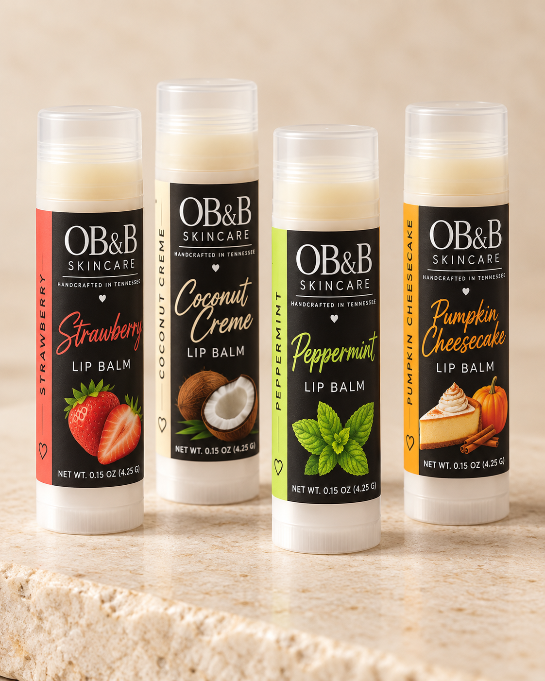 OB&B Skincare Strawberry Lip Balm, 0.15 oz