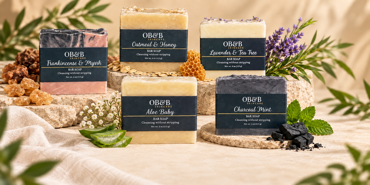 OB&B Skincare bar soaps — mix and match any 3 full-size bar soaps for $27