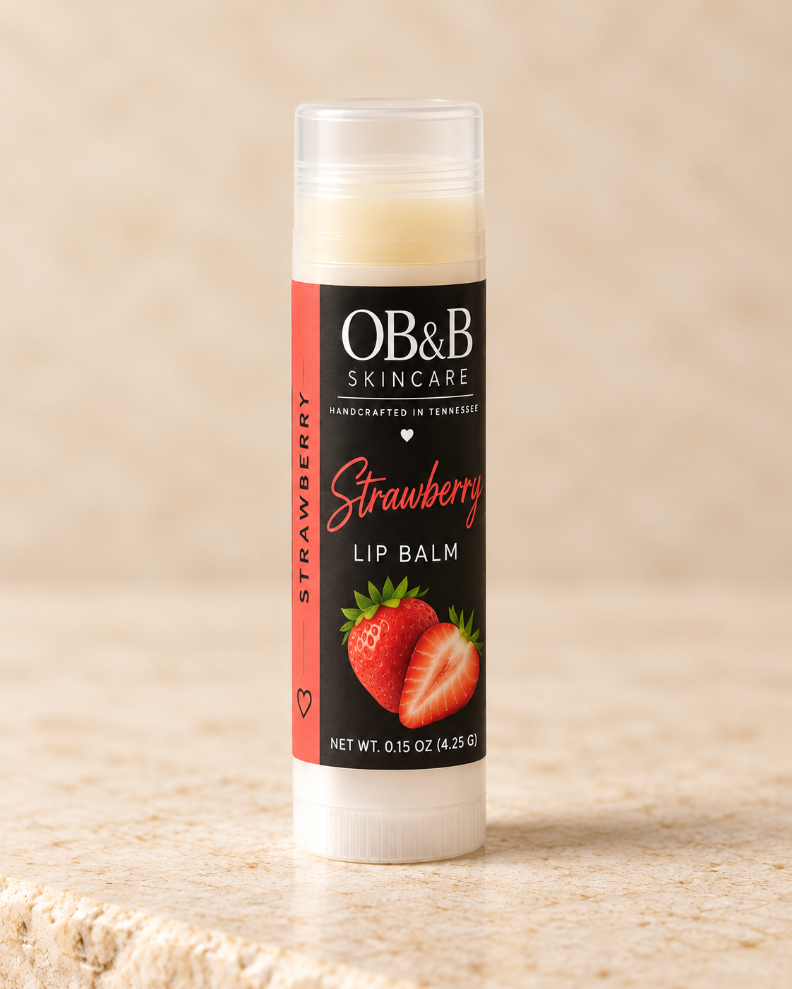 OB&B Skincare Strawberry Lip Balm, 0.15 oz