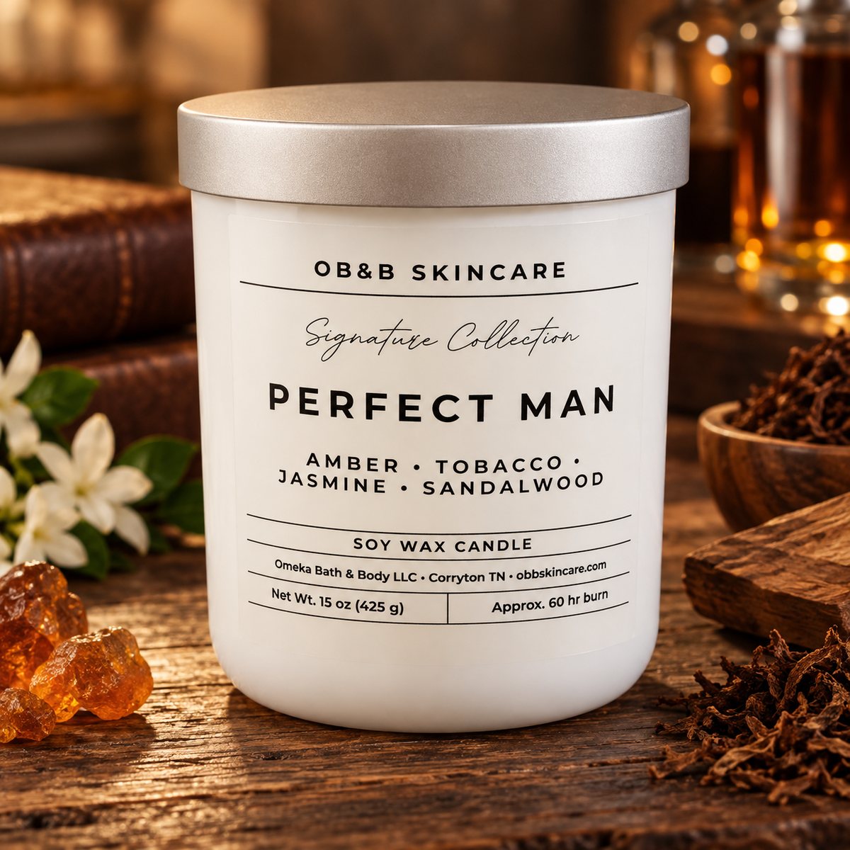Perfect Man 15 oz Signature Candle - OB&B Skincare