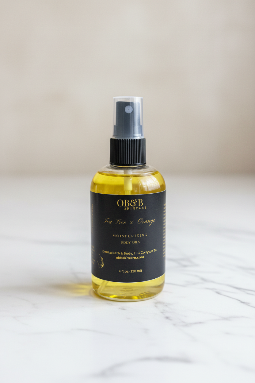 Tea Tree & Orange Body Oil - Clean Background