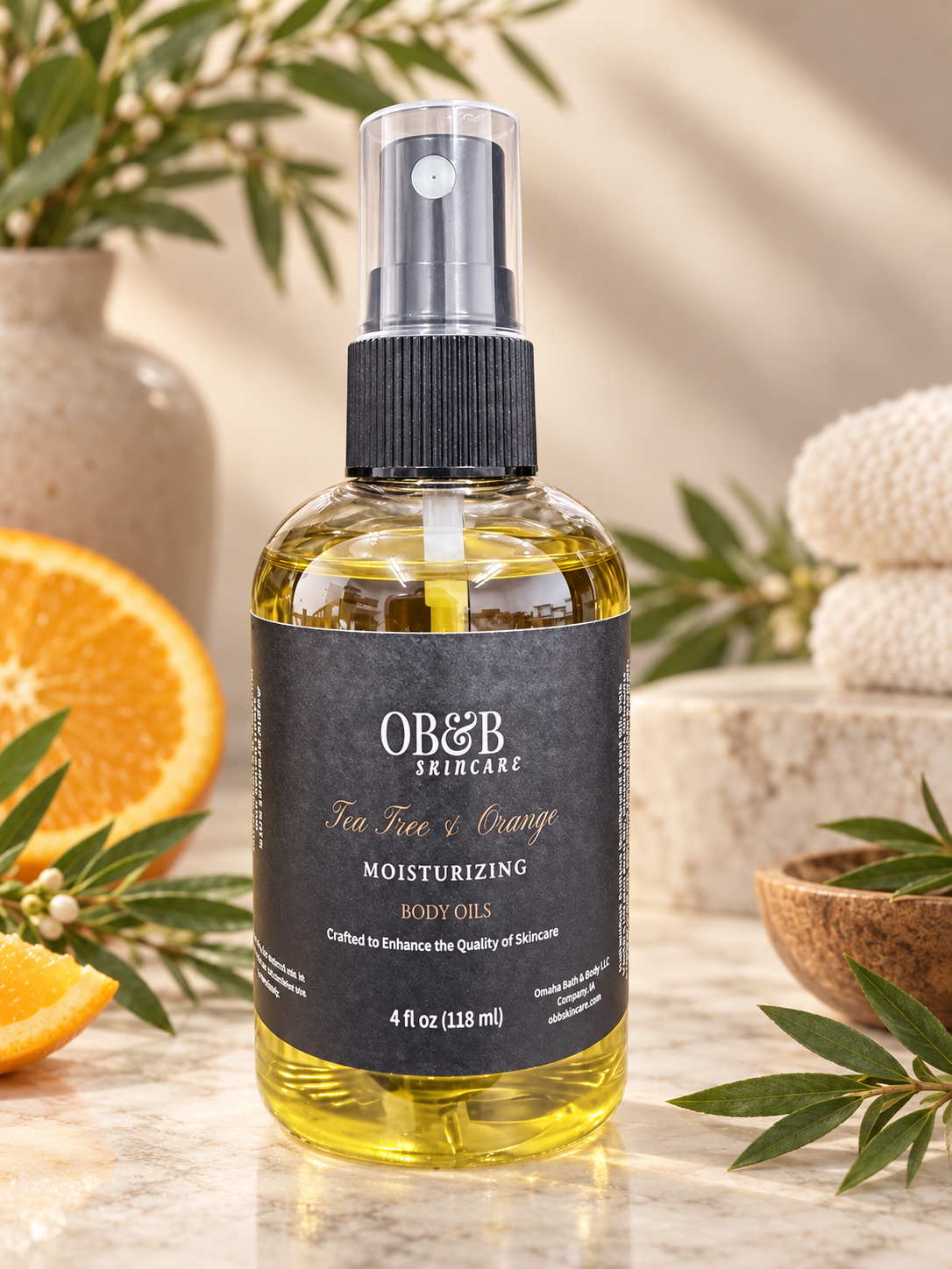 Tea Tree & Orange Body Oil - OB&B Skincare