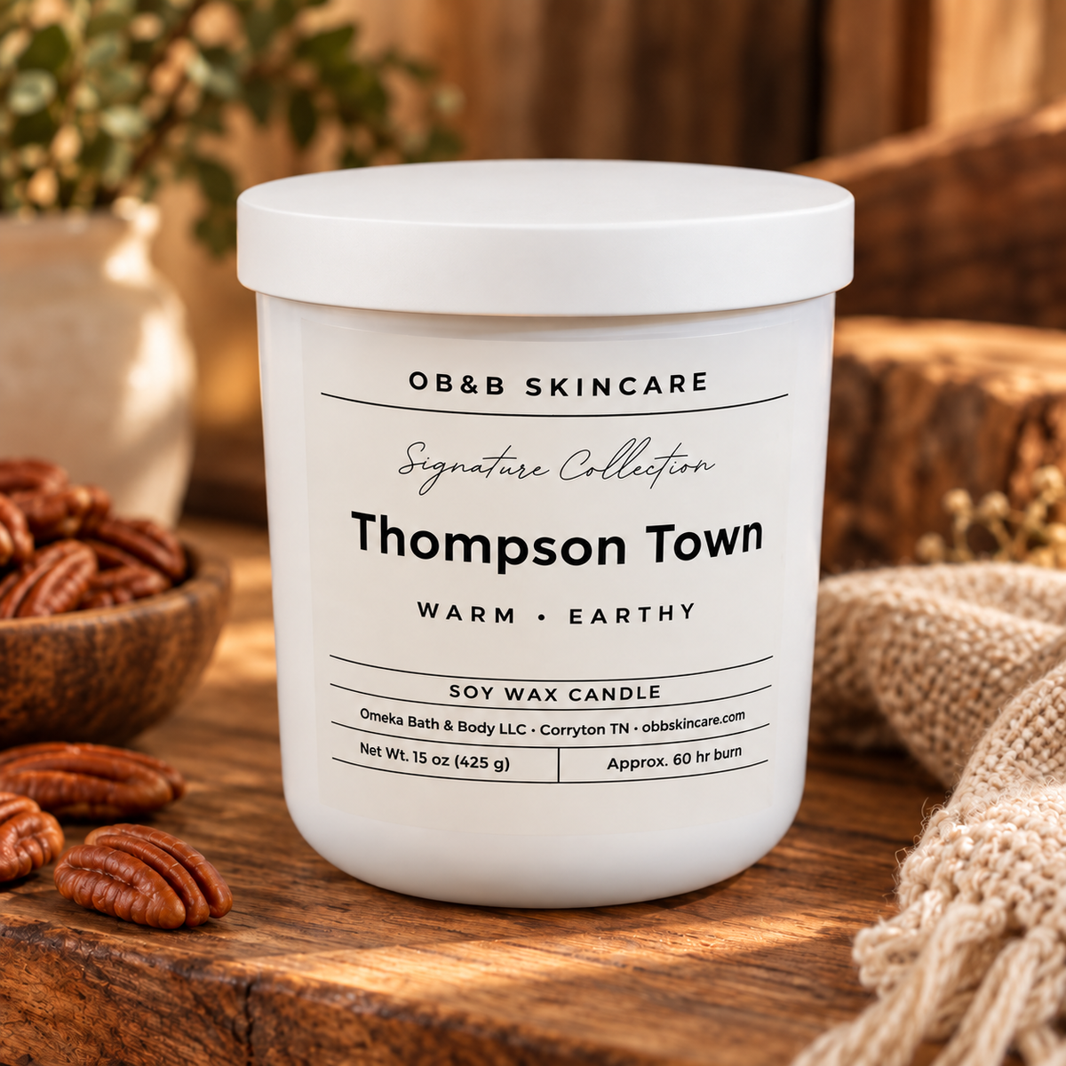 Perfect Man 15 oz Signature Candle - OB&B Skincare — white lid