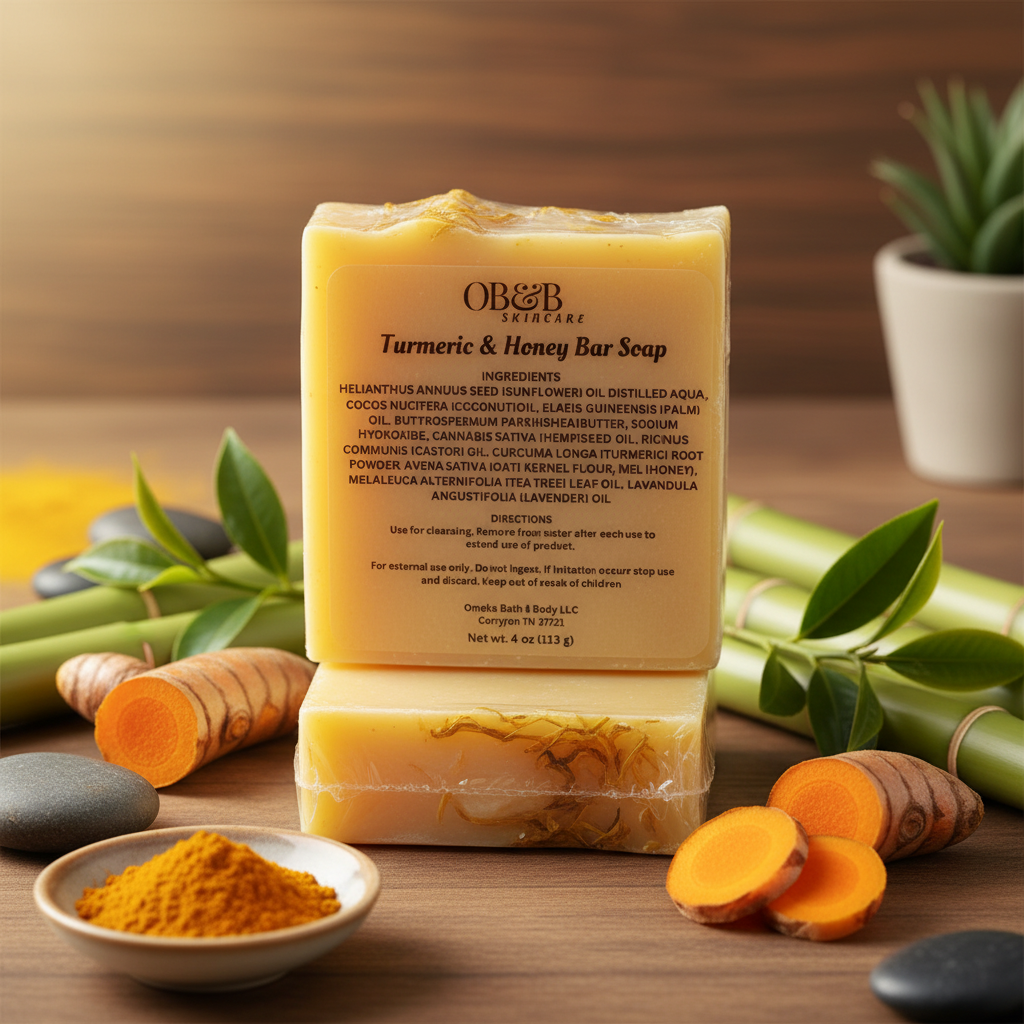 Turmeric & Tea Tree Soap with label 2