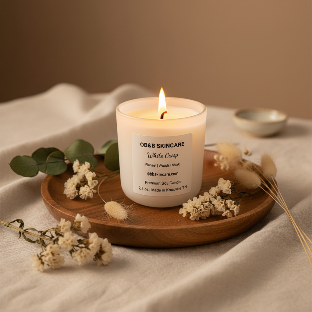 White Crisp Mini Candle Lifestyle